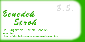benedek stroh business card